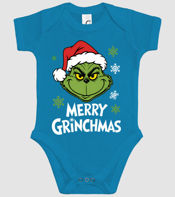 Merry Grinchmas Negru model turcoaz pe tricou