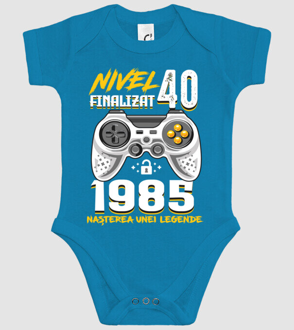 Nivel Finalizat 40 1985 model turcoaz pe tricou