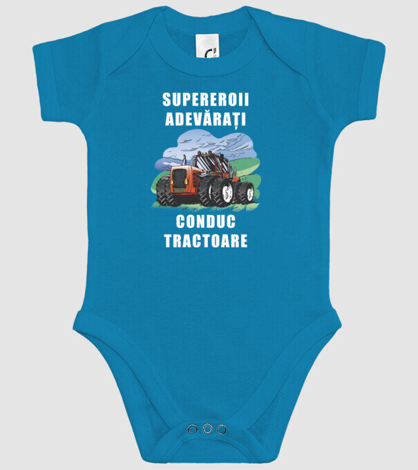 Supereroii adevărați conduc tractoare_D3470804 model turcoaz pe tricou