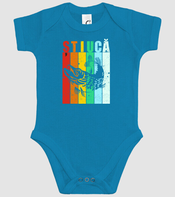 știucă model turcoaz pe tricou