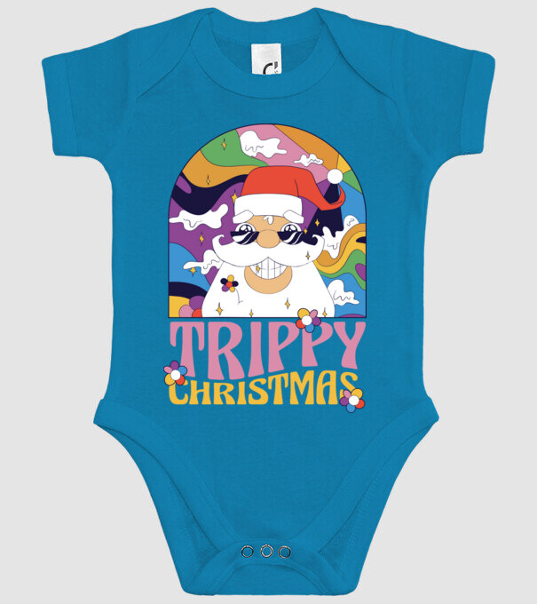 Trippy Christmas model turcoaz pe tricou