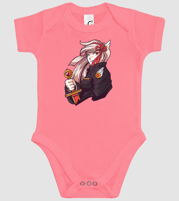 fată Anime cu sabie model roz pe tricou