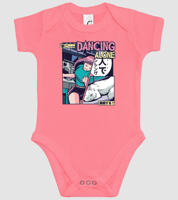 Anime Vaporwave Dancing Alone model roz pe tricou