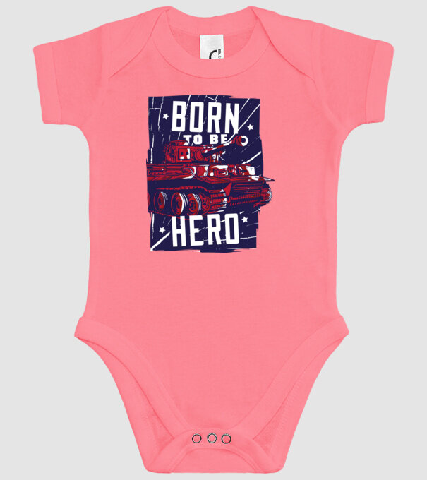 Born To be A Hero cu tanc model roz pe tricou