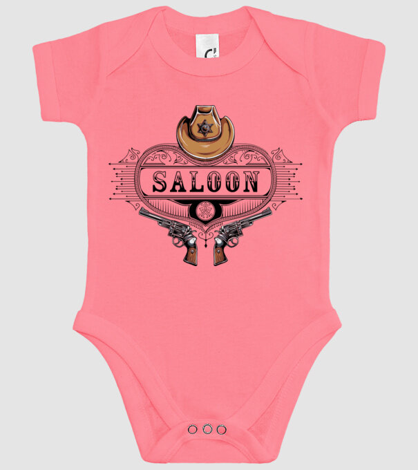 Cowboy saloon western model roz pe tricou