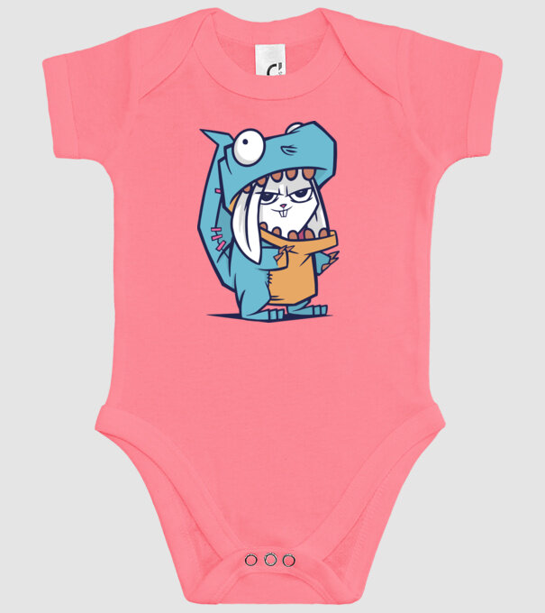 Costum de dinozaur model roz pe tricou