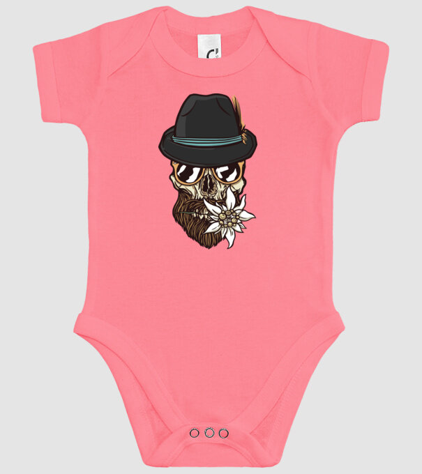 Craniu Hipster model roz pe tricou