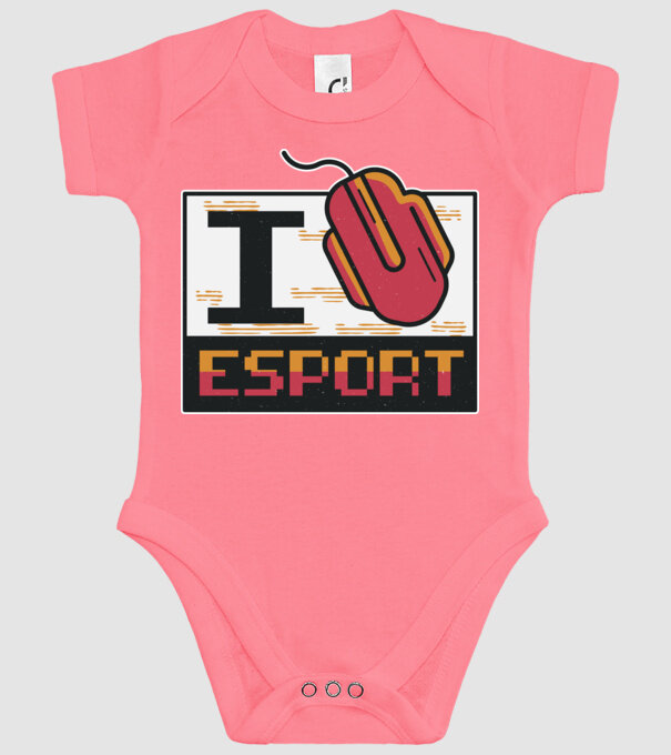 I love Esport model roz pe tricou