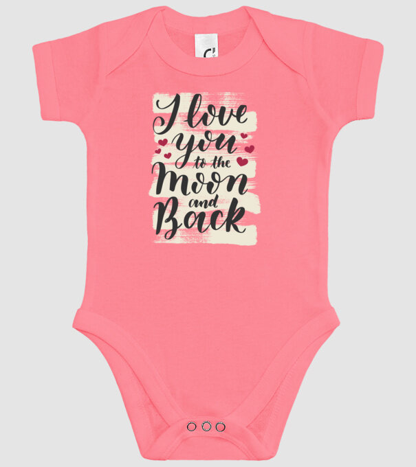 'I love you to the moon and back tricou drăguț Valentine''s Day' model roz pe tricou