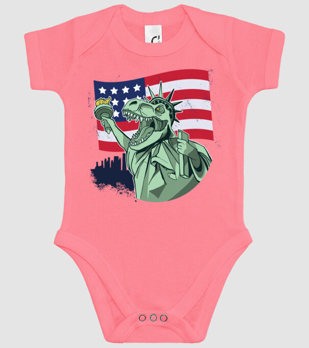 Liberty-Rex SUA Dinozaur model roz pe tricou