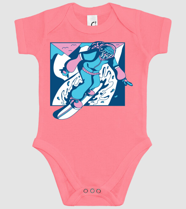 Snowboarder cool model roz pe tricou