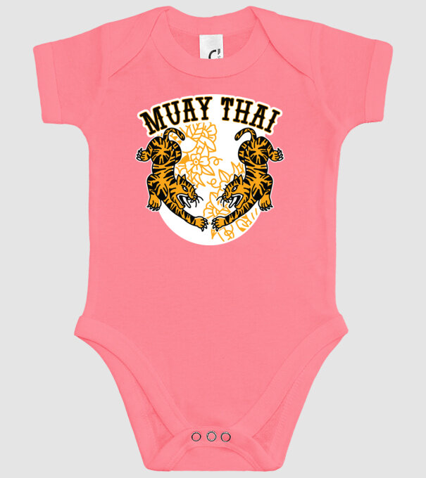 Tigri Muay Thai model roz pe tricou