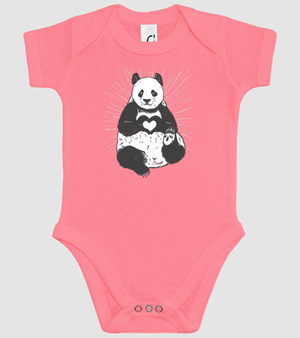 Inimă panda model roz pe tricou