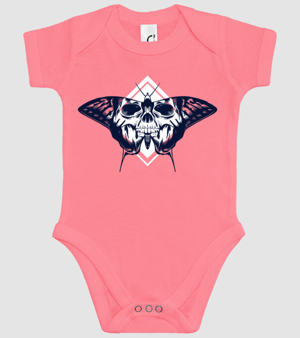Craniu fluture model roz pe tricou
