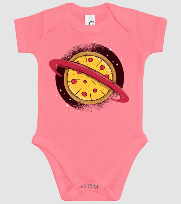 Pizza Planetă model roz pe tricou