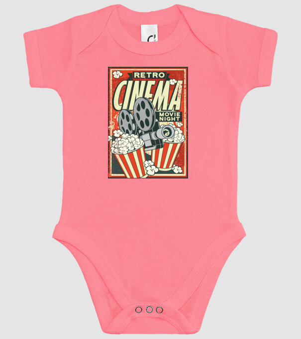 Afiș cinema retro model roz pe tricou