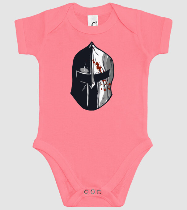 Cască războinic Sparta model roz pe tricou