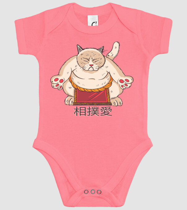 Pisică Sumo model roz pe tricou
