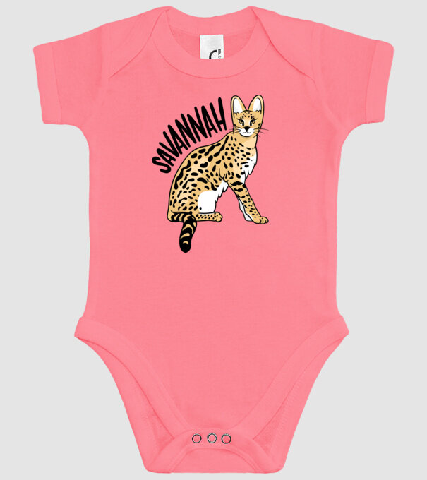 Pisică Savannah model roz pe tricou
