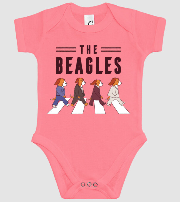 The Beagles model roz pe tricou