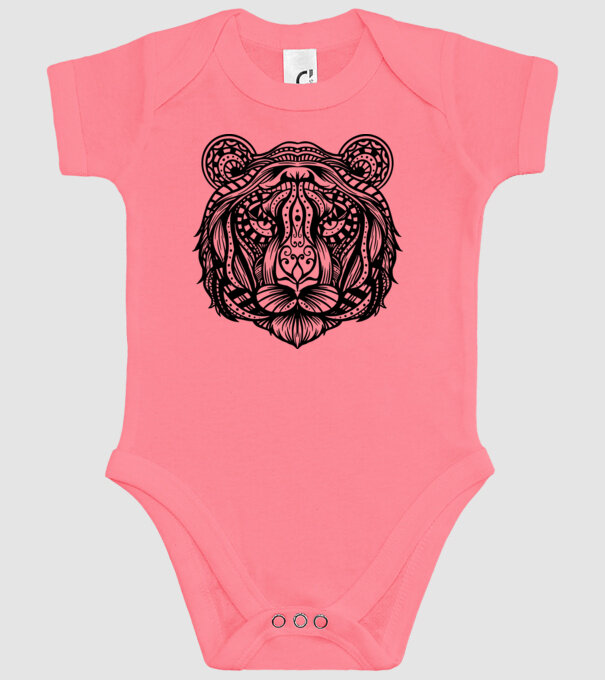 Tigru Mandala model roz pe tricou
