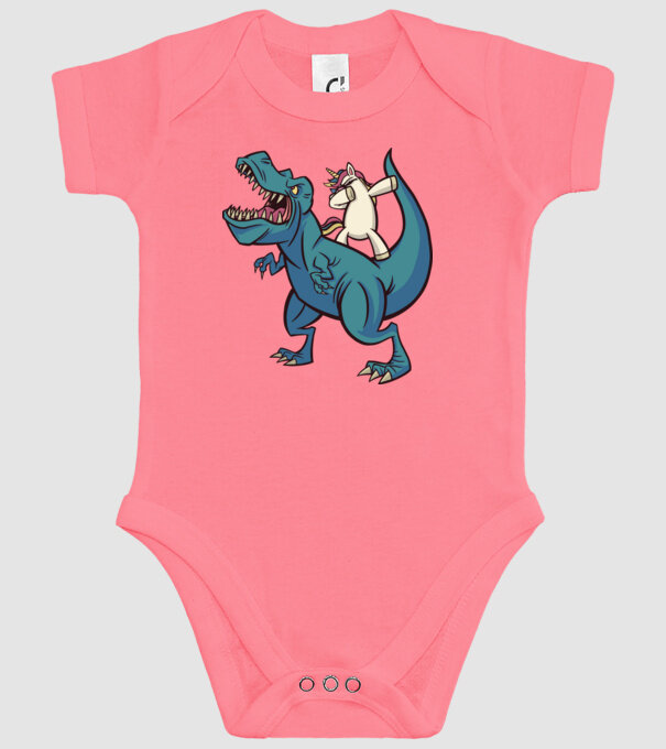 Unicorn DAB T-rex model roz pe tricou