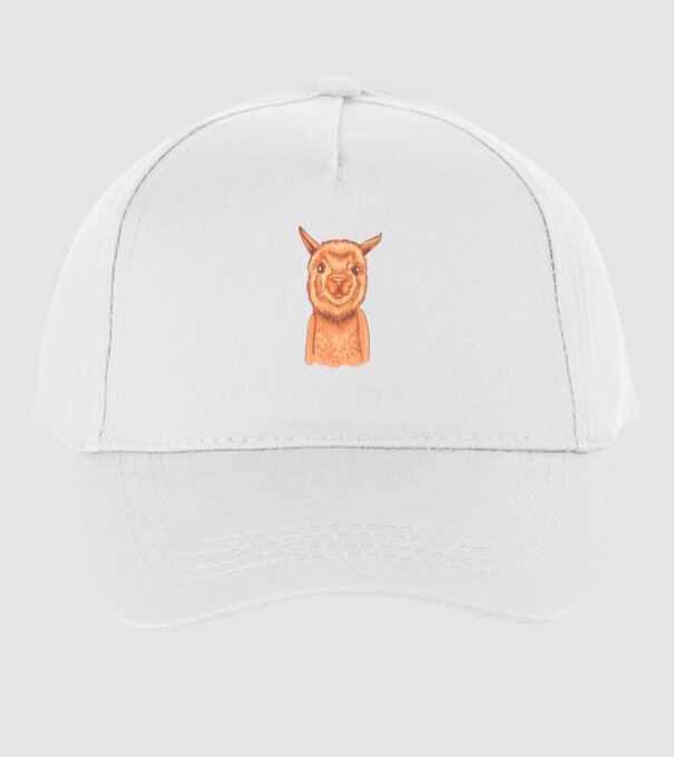 Cap de Alpaca model alb pe tricou