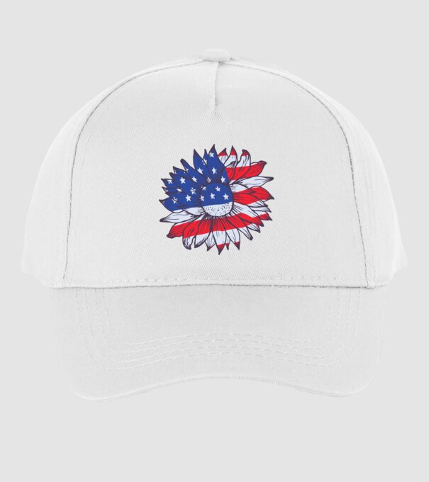 Floarea-soarelui americană Usa Sunflower model alb pe tricou