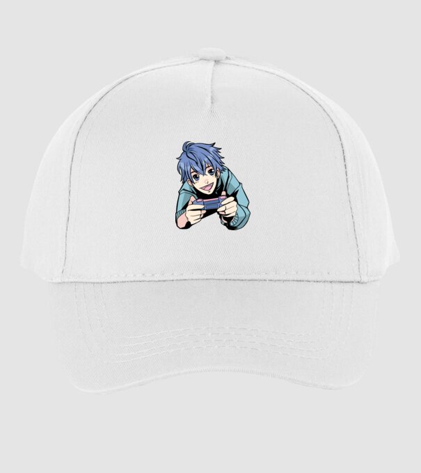 Anime băiat Gamer model alb pe tricou