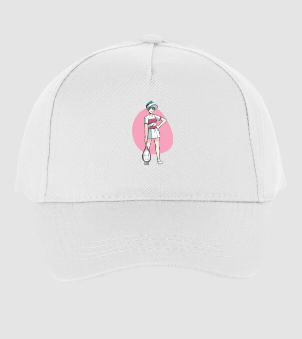 Anime Jucător de tenis fată model alb pe tricou