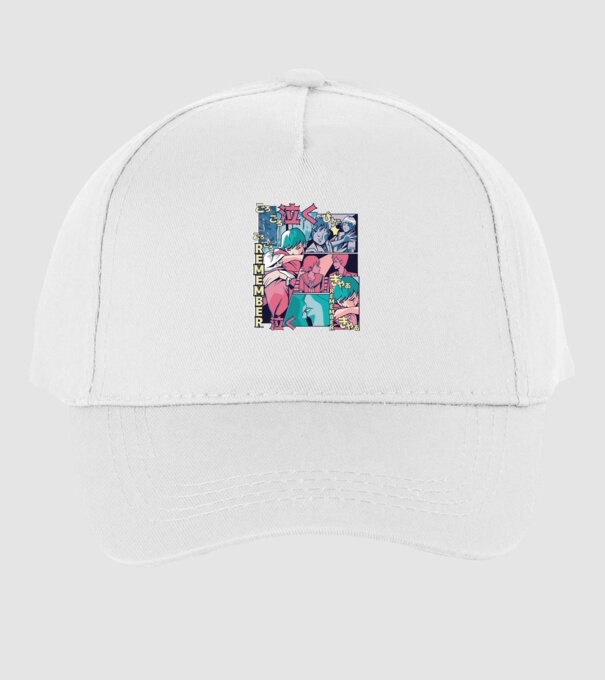 Anime Vaporwave benzi desenate model alb pe tricou