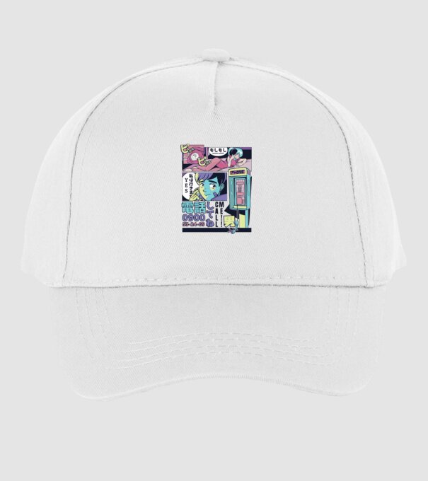 Anime Vaporwave benzi desenate model alb pe tricou