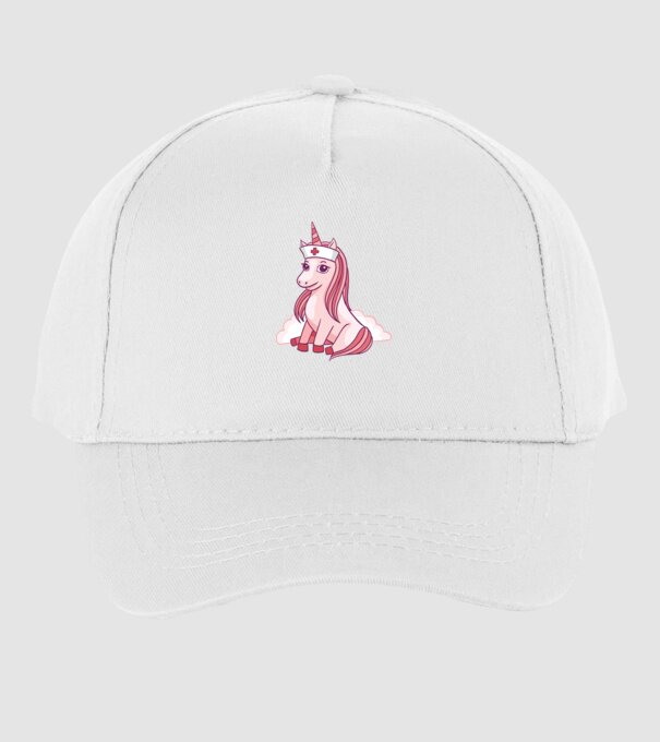 Îngrijitor unicorn model alb pe tricou