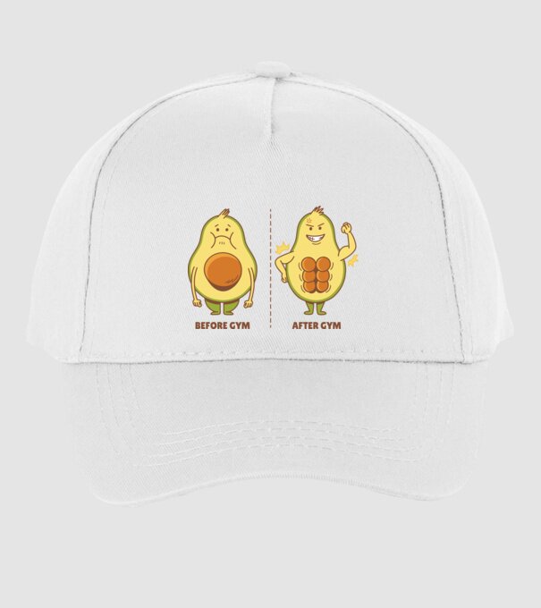 Antrenament Avocado model alb pe tricou