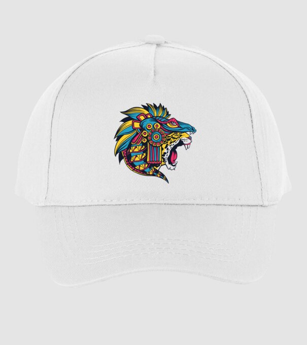 Aztec Jaguar model alb pe tricou
