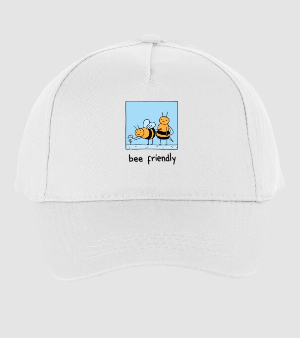 Bee friendly model alb pe tricou
