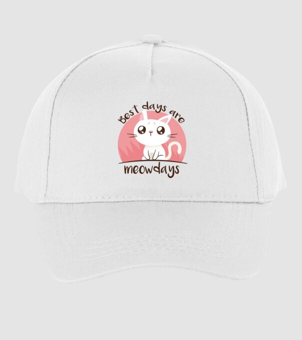 Best days are Meowdays model alb pe tricou
