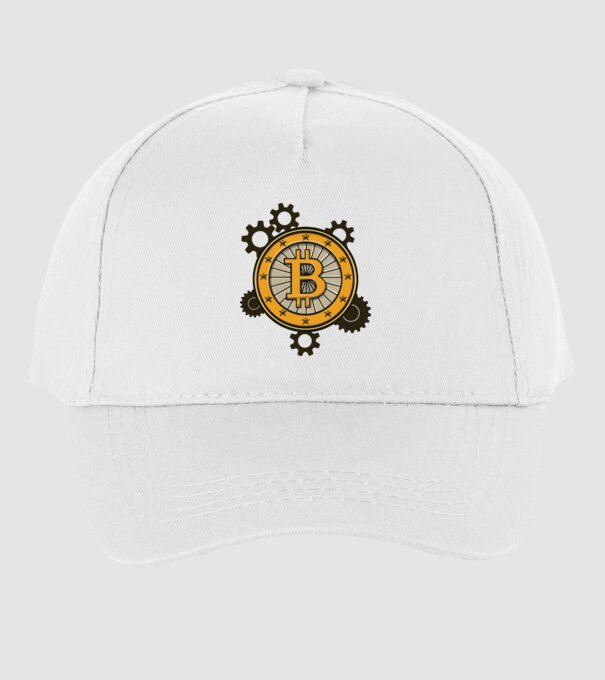 Mecanică Bitcoin model alb pe tricou