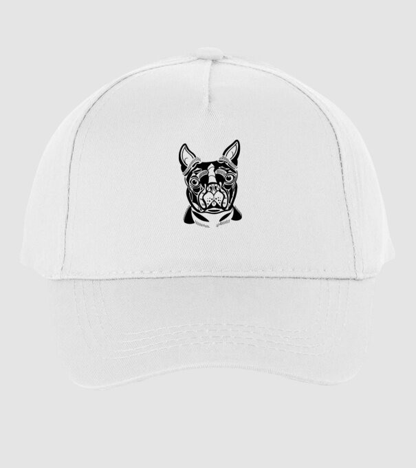 Câine Boston Terrier model alb pe tricou