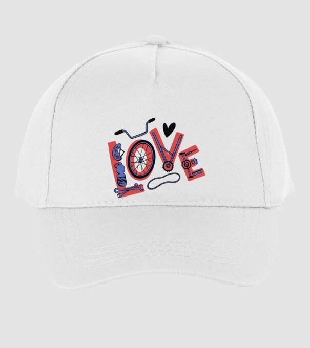 Love Bicicletă model alb pe tricou