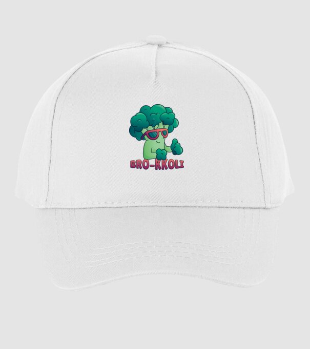 Broccoli model alb pe tricou