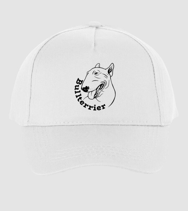 Bull Terrier model alb pe tricou