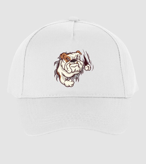 Bulldog model alb pe tricou