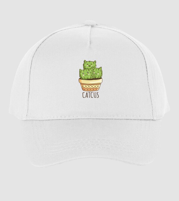 Catcus Pisică Cactus model alb pe tricou