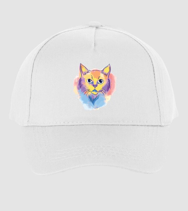 Cap pisică model alb pe tricou