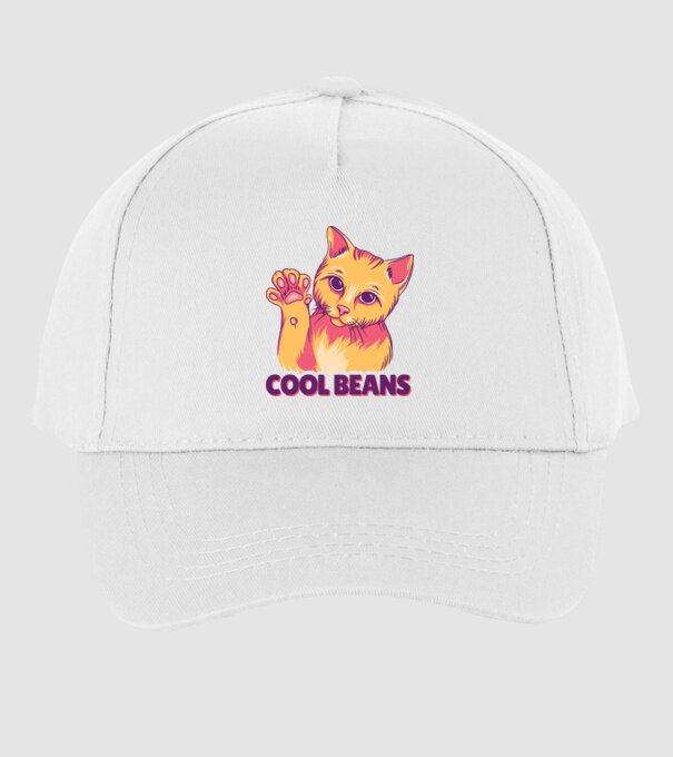 Cool Beans - talpă pisică model alb pe tricou
