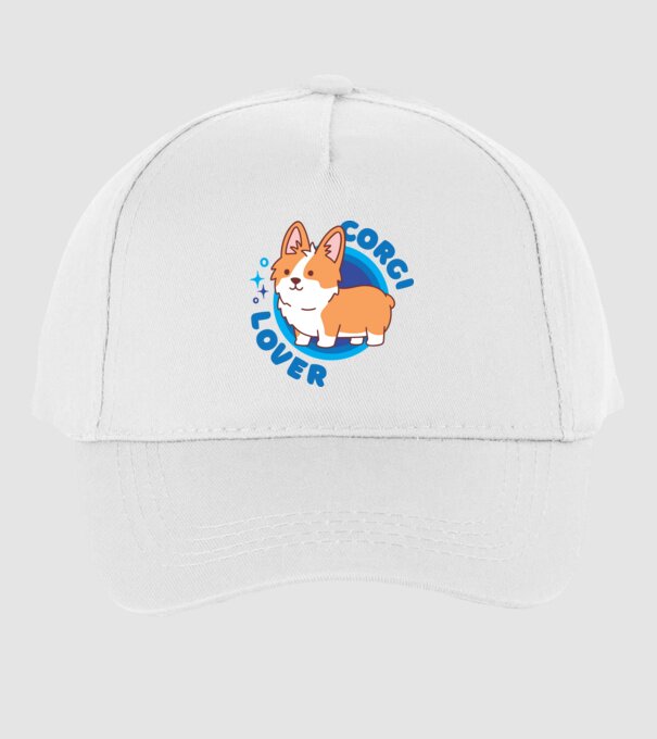 Corgi Lover model alb pe tricou