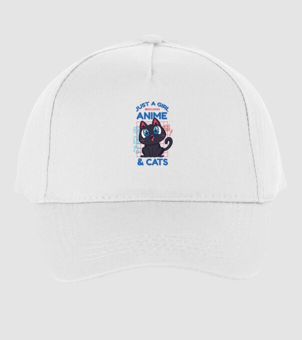 Doar o fată căreia îi place Anime și Pisicile model alb pe tricou