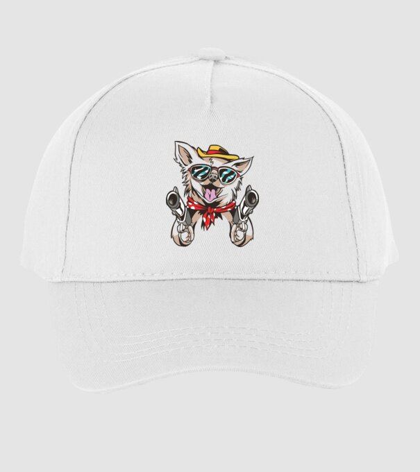 Chihuahua cu Pistol model alb pe tricou