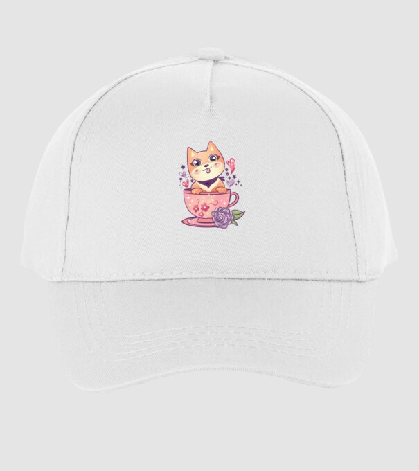Câine drăguț Anime model alb pe tricou